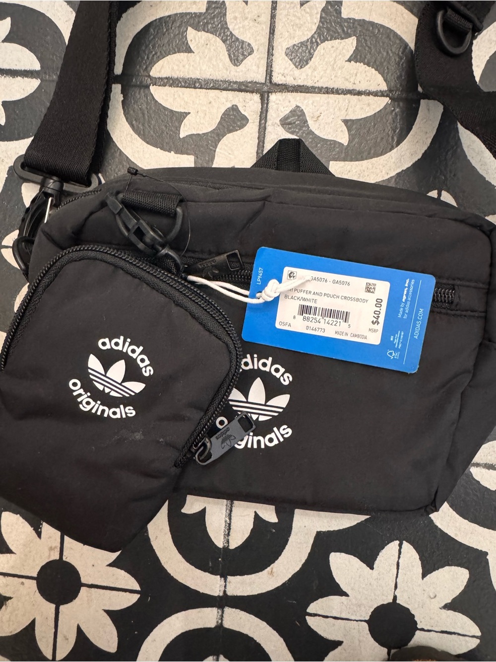 adidas Originals Black Belt Bag with White Logo - Picture 2 of 3